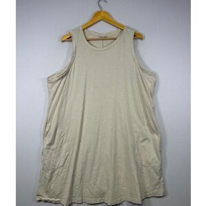Minimalist Old Navy Womens 3X Beige Cotton Slub Casual Boho Plus Size Tank Dress